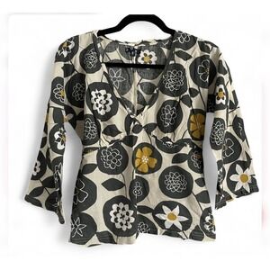 Roxy Y2K 90's Top Boho Artsy Fairy Grunge Size Small Cotton Babydoll